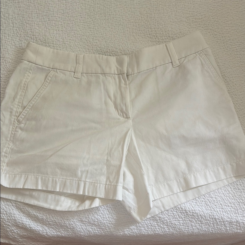 J. Crew White Bermuda Shorts Classic Cotton Blend